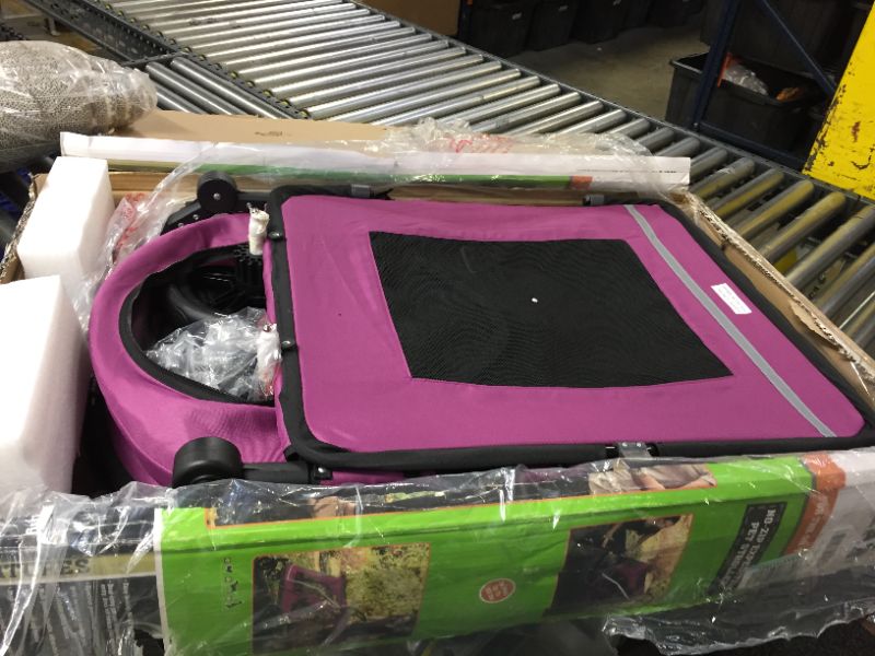 Photo 2 of Brand New Pet Gear NO-ZIP Stroller, Push Button Zipperless Dual Entry, for Single or Multiple Dogs/Cats, Pet Can Easily Walk In/Out, No Need to Lift Pet, Boysenberry, Expedition

