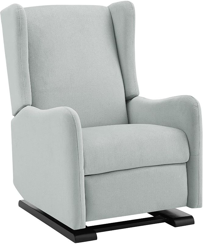 Photo 1 of Baby Relax Rylee Tall Wingback Glider Recliner Chair, Light Gray Linen