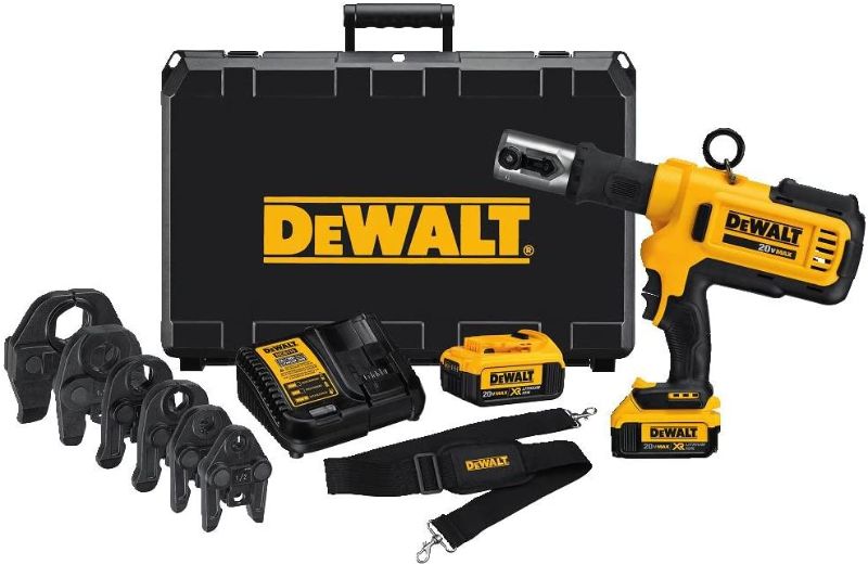 Photo 1 of DEWALT DCE200M2K 20V Plumbing Pipe Press Tool Kit with Crimping Heads

