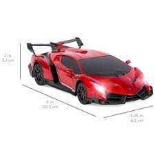 Photo 1 of Best Choice Products 1/24 Officially Licensed RC Lamborghini Veneno Sport Racing Car w/ 27MHz Remote Control - Red
