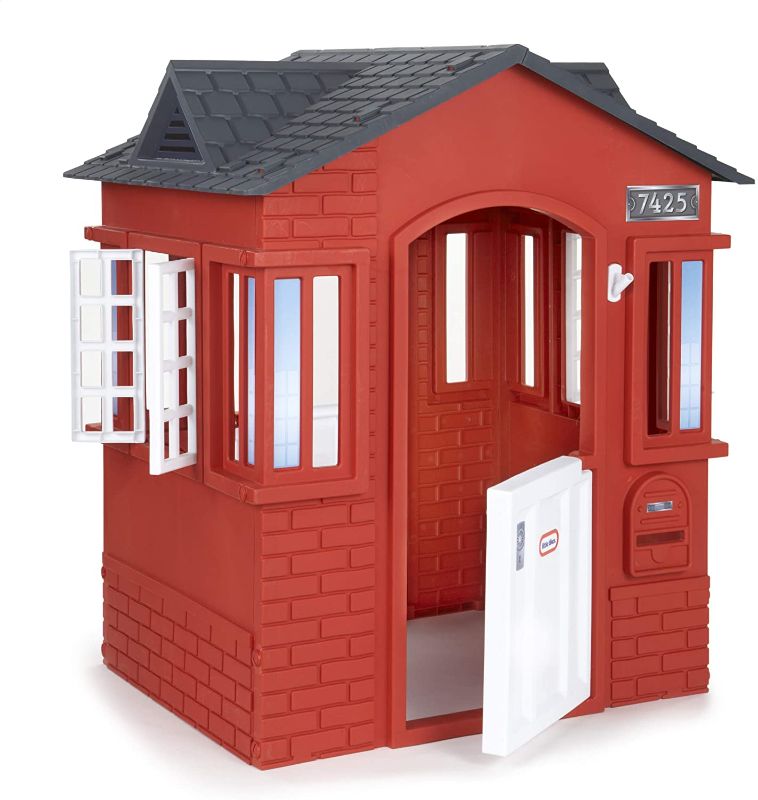 Photo 1 of Little Tikes Cape Cottage House, Red with Working Doors, Working Window Shutters, Flag Holder | Easy Installation Process, Simple Snap and Click Assembly | For Kids 2-6 Years Old
