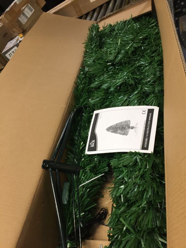 Photo 1 of 7 ft. Pre-Lit LED Douglas Fir Artificial Christmas Tree with LED RGB Lights and Fiber Optic Color
