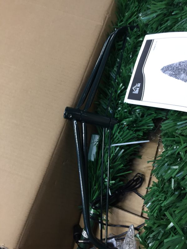 Photo 1 of 7 ft. Pre-Lit LED Douglas Fir Artificial Christmas Tree with LED RGB Lights and Fiber Optic Color
