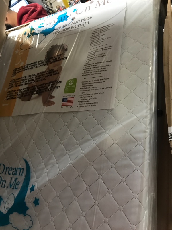 Photo 2 of Dream On Me 3" Extra Firm Portable Crib Mattress, White