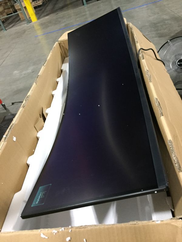 Photo 2 of SAMSUNG LC49RG90SSNXZA 49-Inch CRG9 Curved Gaming Monitor, Black, QHD, 120Hz ---- scuffs scratches AND LINE BY THE CENTER OF THE SCREEN