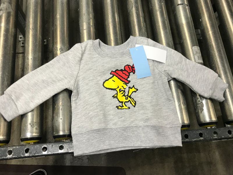 Photo 2 of Baby Peanuts Family Holiday Graphic Sweatshirt - Light Gray Wash 12M