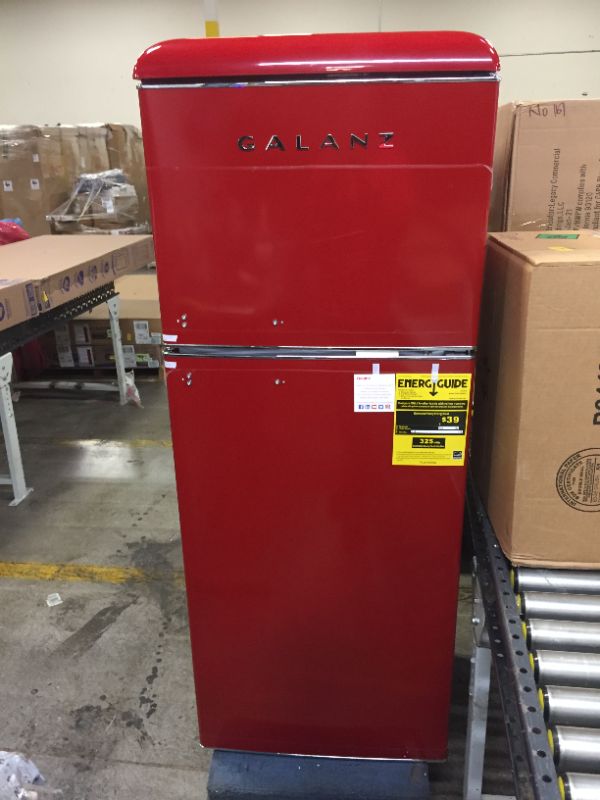 Photo 2 of Galanz 10-Cu. Ft. Top Mount Retro-Style Refrigerator, Red