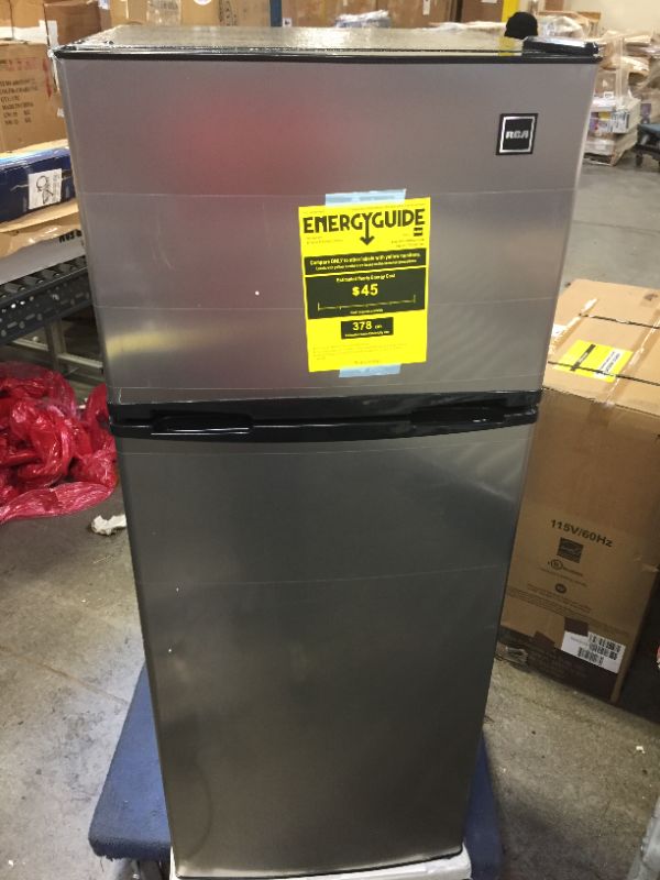 Photo 2 of 7.5 cu. ft. Refrigerator with Top Freezer in Stainless Look