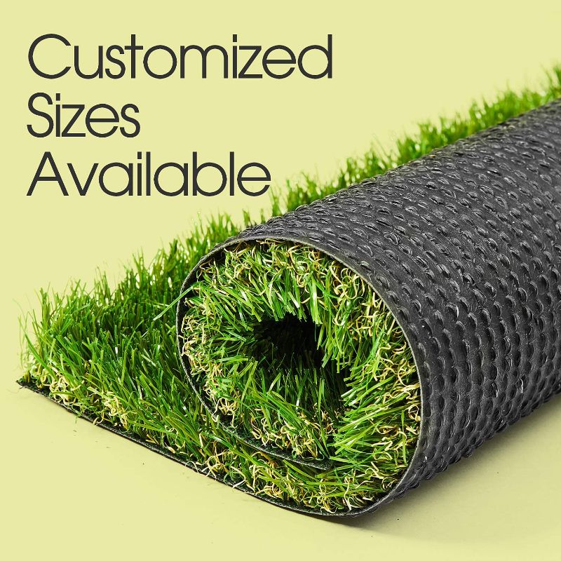 Photo 1 of Artificial Grass, Realistic Fake Grass Deluxe Synthetic Turf Thick Lawn Pet Turf, Indoor/Outdoor Landscape,Easy to Clean with Drain Holes, Non Toxic, High Density, 35mm---6ft x 10 ft
