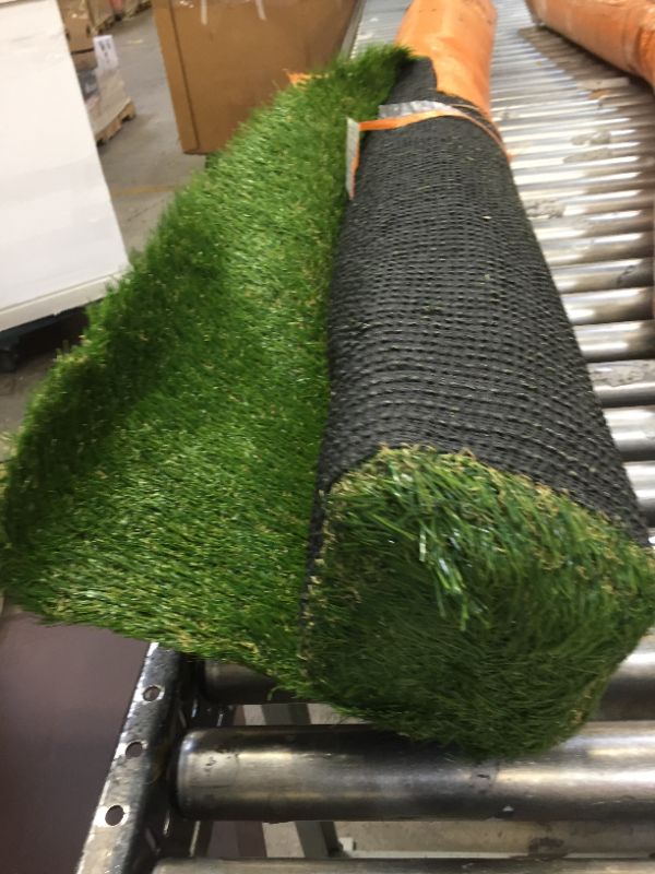 Photo 3 of Artificial Grass, Realistic Fake Grass Deluxe Synthetic Turf Thick Lawn Pet Turf, Indoor/Outdoor Landscape,Easy to Clean with Drain Holes, Non Toxic, High Density, 35mm---6ft x 10 ft
