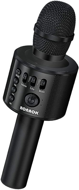 Photo 1 of BONAOK Wireless Bluetooth Karaoke Microphone,3-in-1 Portable Handheld Karaoke Mic Speaker Machine Birthday Home Party for All Smartphone (Q37 Black)
