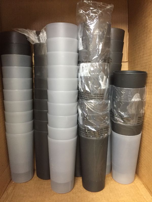 Photo 1 of 66pc of 26oz Plastic Translucent Tumbler Gray and black - Room Essentials	