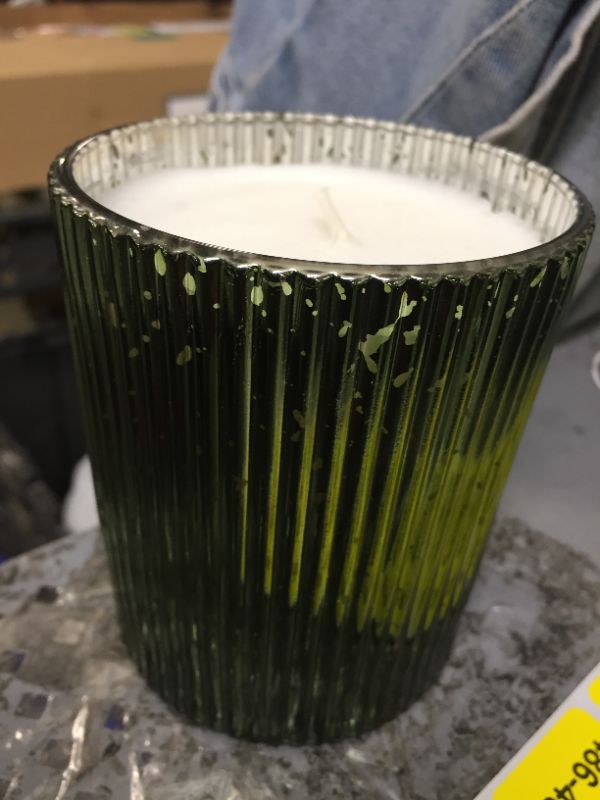 Photo 2 of 10oz Medium Mercury Jar Candle Holiday Balsam Green - Threshold---set of 2 
