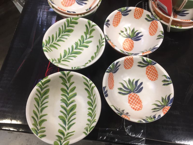 Photo 1 of 4.5oz 4pk Melamine and Bamboo Pineapple Mini Bowls - Opalhouse
 