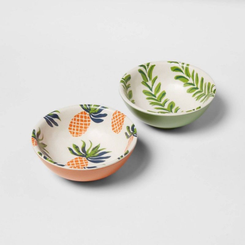 Photo 1 of 4.5oz 4pk Melamine and Bamboo Pineapple Mini Bowls - Opalhouse
 