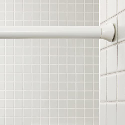 Photo 1 of Amazon Basics Tension Curtain Rod, Adjustable 78-108" Width - White, Classic Finial
