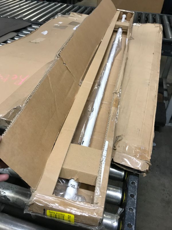 Photo 1 of Amazon Basics Tension Curtain Rod, Adjustable 78-108" Width - White, Classic Finial
