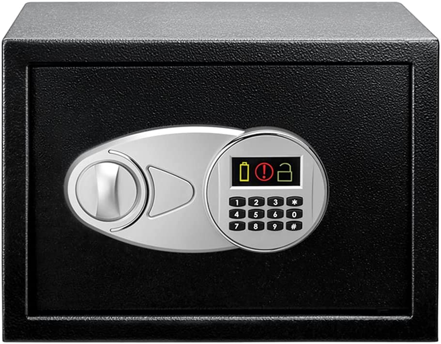 Photo 1 of Amazon Basics Steel Security Safe and Lock Box with Electronic Keypad - Secure Cash, Jewelry, ID Documents - 0.5 Cubic Feet,13.8 x 9.8 x 9.8 Inches
