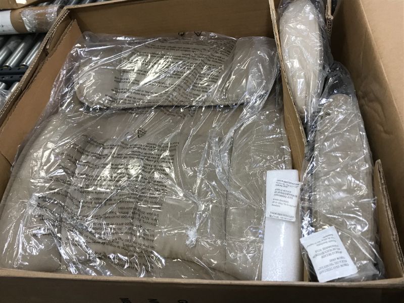 Photo 1 of Amazon Basics Classic Office Desk Computer Chair - Adjustable, Swiveling, Ultra-Soft Microfiber - Light Beige, Lumbar Support
