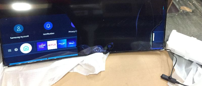 Photo 6 of 65" Class TU8300 Curved LED 4K UHD Smart Tizen TV - damaged - selling as parts only. - missing all parts. 
