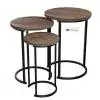 Photo 1 of Black Wooden Round Nesting Side Tables with Modern Woodgrain Look (Set of 3)
