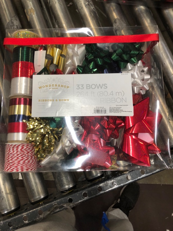 Photo 2 of 39ct Christmas Bow & Ribbon Kit Red/Green/Navy - Wondershop™
