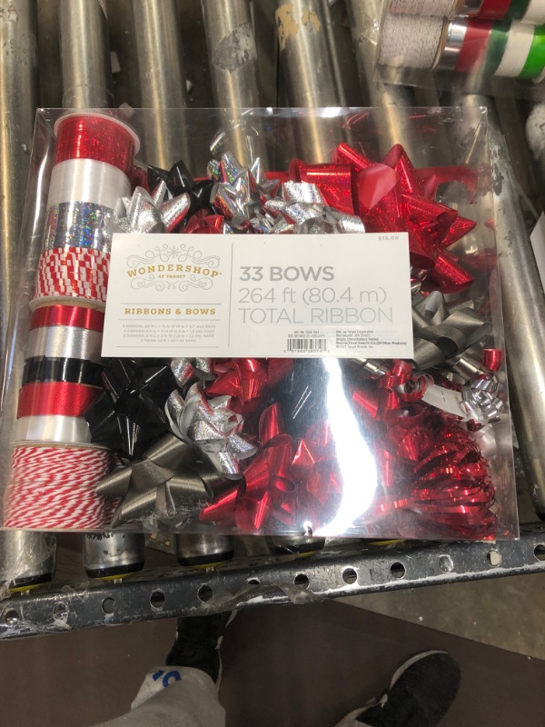 Photo 2 of 39ct Christmas Bow & Ribbon Kit Red/White/Silver - Wondershop™
