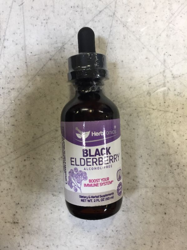 Photo 2 of 10X Potent Elderberry Syrup 1750mg Liquid Extract Drops for Adults - Immune Support & Immune Defense - 2oz Vegan Sambucus Nigra Antioxidant Drops Supplement - Berry Flavor EXP4/2023
