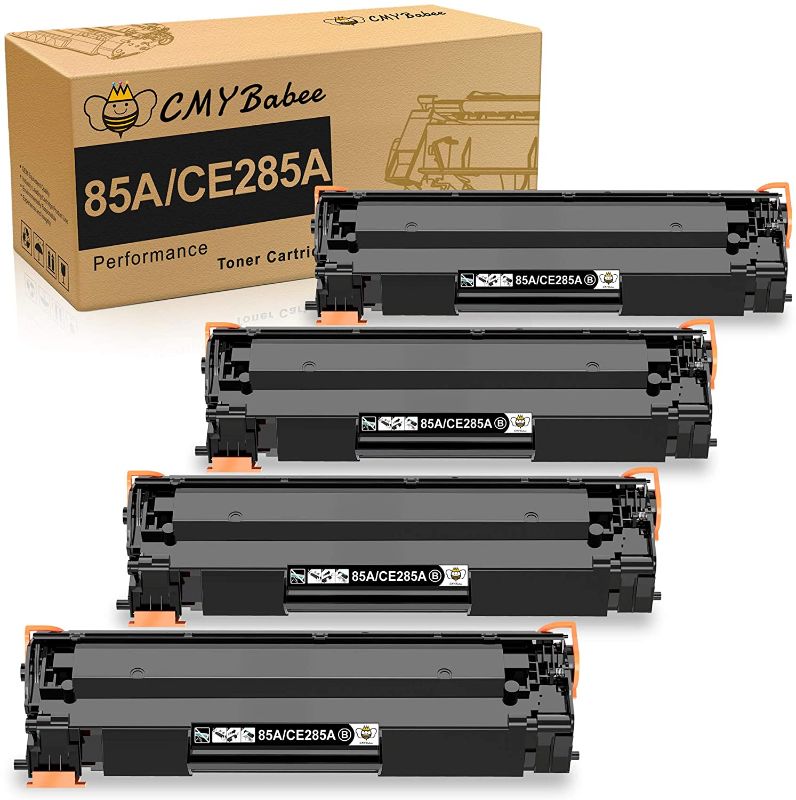Photo 1 of CMYBabee Compatible Toner-Cartridges Replacement for HP 85A CE285A P1102W Toner for HP P1102W P1109W P1102 M1212NF M1217NFW P1006 P1005 P1505 Ink Printer (Black, 4-Packs)