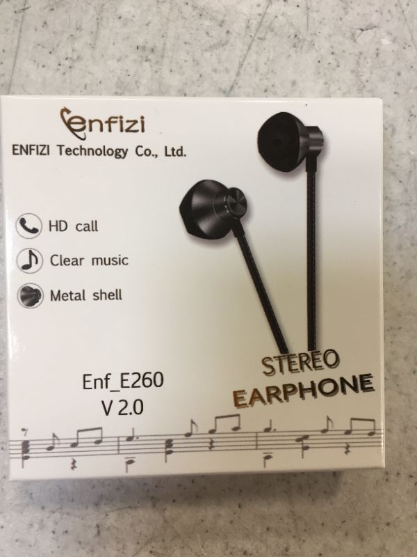Photo 1 of enfizi Enf_E260 3.5mm Wired Earbuds with Microphone, in-Ear Earphones, Stereo Headphones, Metal Frame Earphone with 3.5mm Splitter, Bass Headset for Phone, Laptops, MP3, Gaming, Walkman, Computer