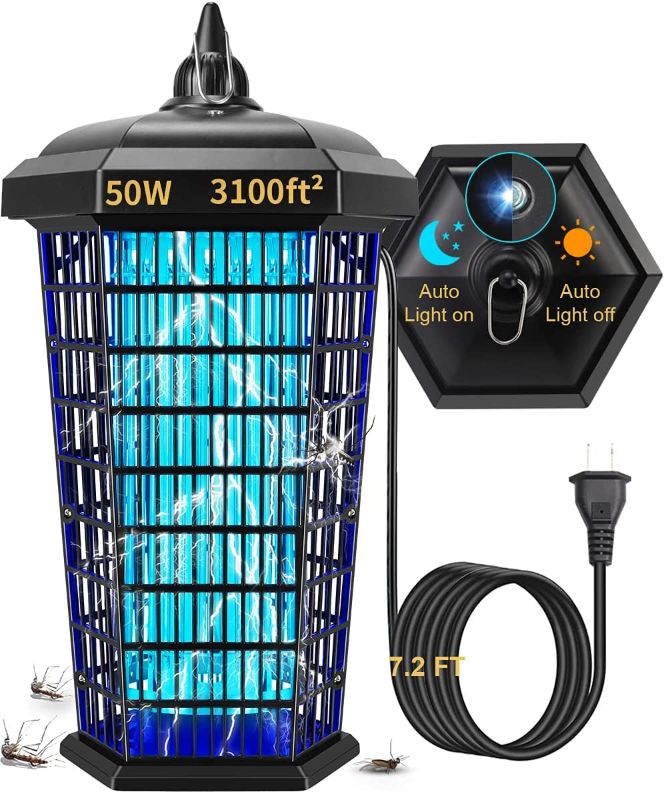 Photo 1 of  Bug Zapper, 4200V Mosquito Zapper Fly Killer Indoor and Outdoor, Electronic Bug Killer with Light Sensor, IPX4 Waterproof Mosquito Bug Zapper Lamp Insect Killer for Home/Garden/Backyard/Patio