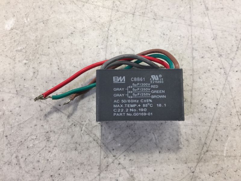 Photo 1 of Chuangneng Black cbb61 5uf+5uf+5uf 5 Wire 250v 300v AC Ceiling Fan Capacitor UL Certified US Stock