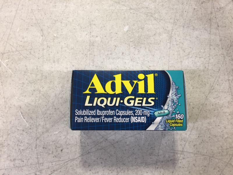 Photo 2 of Advil Liqui-Gels Pain Reliever and Fever Reducer, Pain Medicine for Adults with Ibuprofen 200mg for Headache, Backache, Menstrual Pain and Joint Pain Relief - 160 Liquid Filled Capsules
