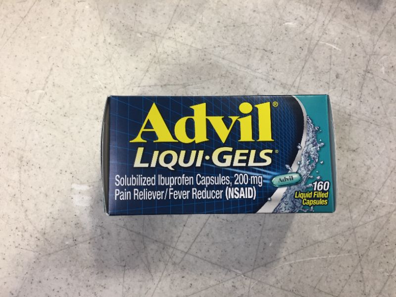 Photo 2 of Advil Liqui-Gels Pain Reliever and Fever Reducer, Pain Medicine for Adults with Ibuprofen 200mg for Headache, Backache, Menstrual Pain and Joint Pain Relief - 160 Liquid Filled Capsules
