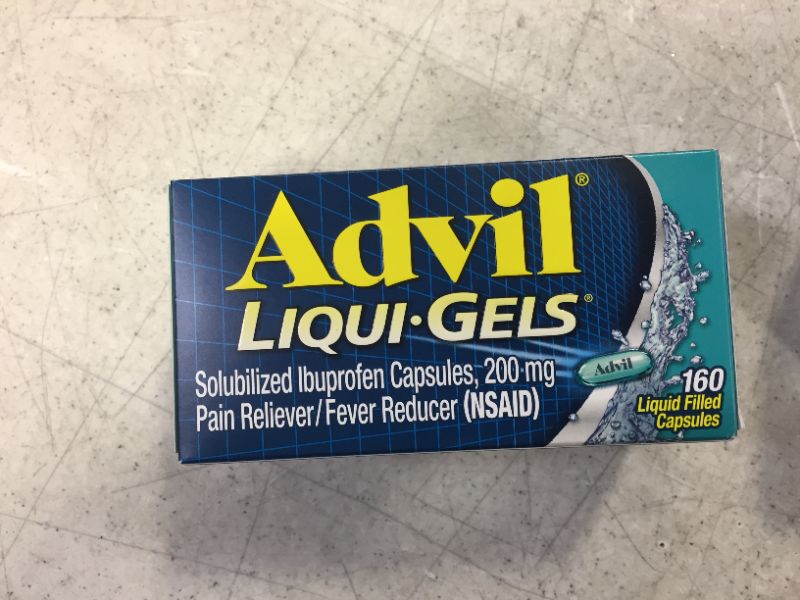 Photo 2 of Advil Liqui-Gels Pain Reliever and Fever Reducer, Pain Medicine for Adults with Ibuprofen 200mg for Headache, Backache, Menstrual Pain and Joint Pain Relief - 160 Liquid Filled Capsules
