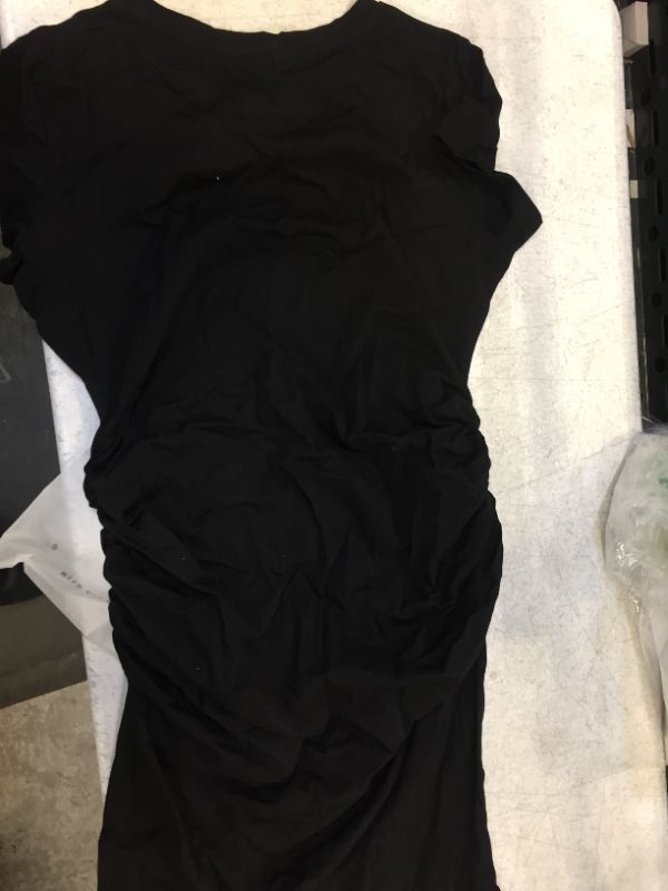 Photo 3 of Missufe Women's Short Sleeve Ruched Casual Sundress Midi Bodycon T Shirt Dress size extra large 

