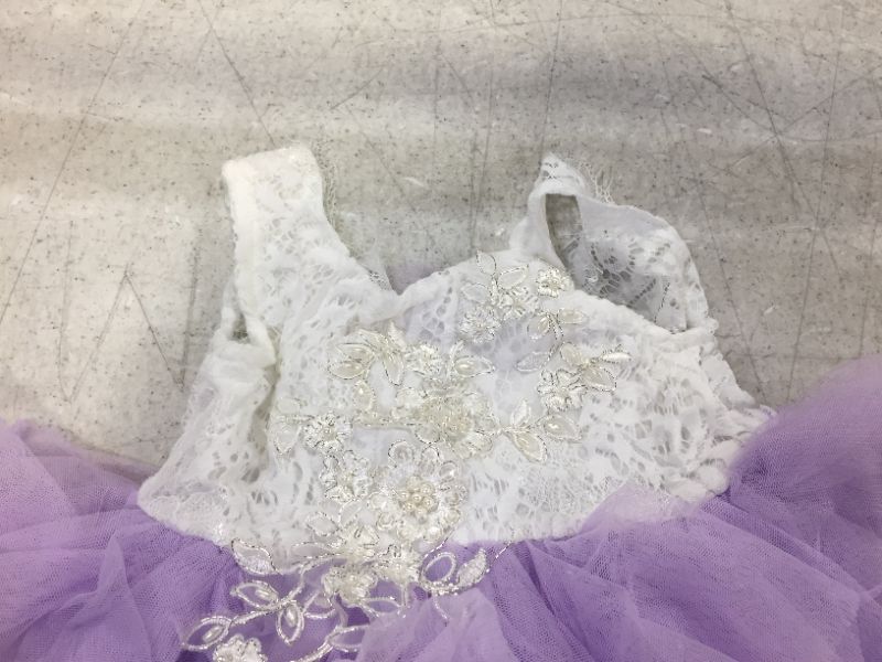 Photo 3 of young girls dress puffy bottom color purple and white size 3 T 