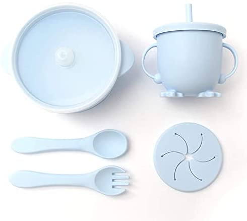 Photo 1 of Baby Bowls, Silicone Suction Bowls for Baby, Comes with Leak Proof Lids and Soft Spoon Fork