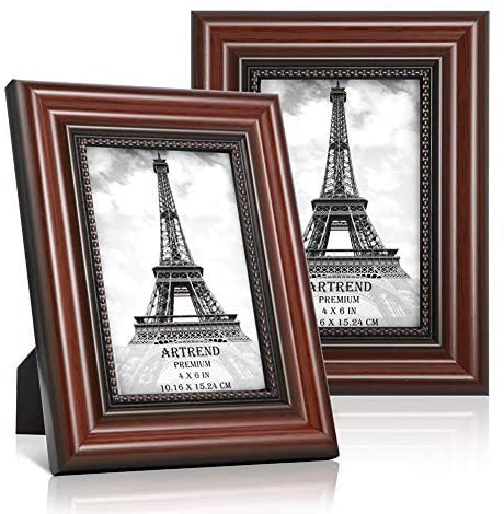 Photo 1 of ARTrend, 4x6 Picture Frames Mahogany Color, 2 Pack Photo Frames 