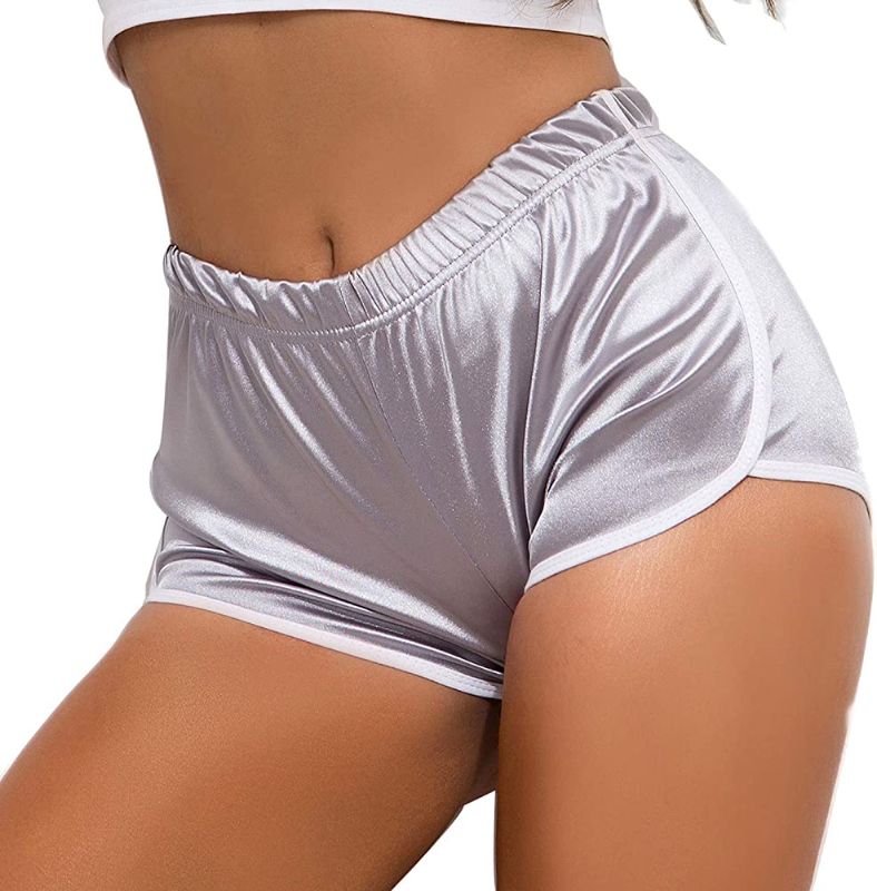 Photo 1 of MOSISON WOMENS SPORTS GYM SHORTS-GREY-MEDIUM