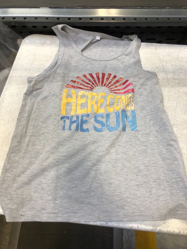 Photo 1 of HERE COMES THE SUN GREY TANK TOP-SMALL