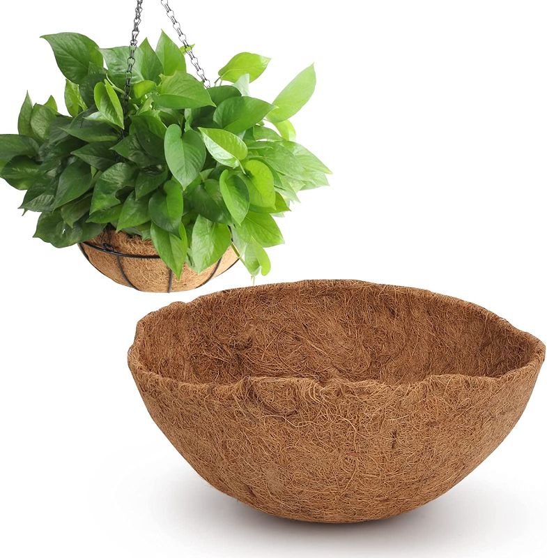 Photo 1 of  ImageBlu Coconut Plant Liner Basket-Natural Super Thick CoFiber Planter Hanger Flower Husk