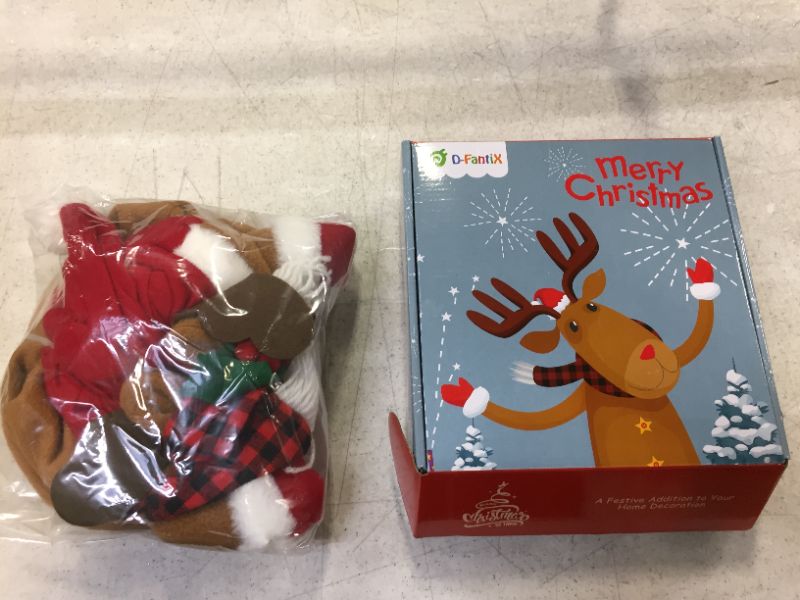 Photo 1 of D-FantiX Reindeer Tree Topper, 33.4 Inch Large Christmas Tree Topper, Reindeer Hugger, Xmas Christmas Tree Decorations, Christmas Holiday Home Décor
