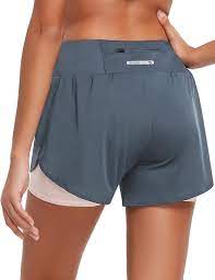 Photo 1 of BALEAF Women's 3" Athletic Shorts Quick Dry with Pockets Grey Size S