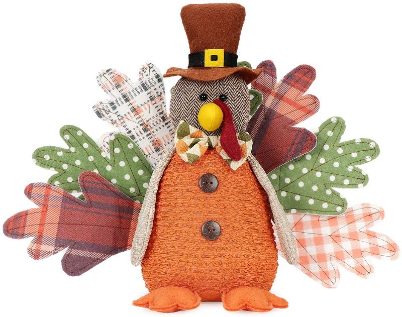 Photo 1 of LEVKIDS Handmade Thanksgiving Turkey Decorations, Autumn Fall Harvest Sitting Turkey for Thanksgiving Ornaments