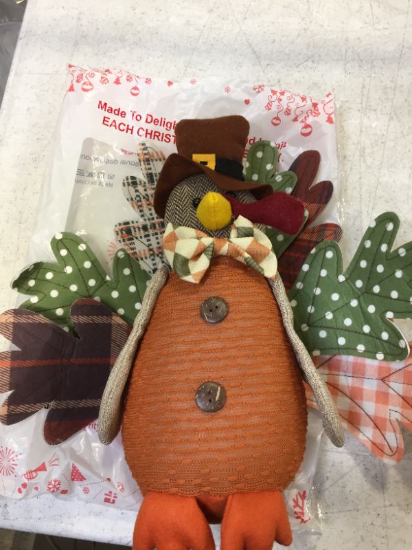 Photo 3 of LEVKIDS Handmade Thanksgiving Turkey Decorations, Autumn Fall Harvest Sitting Turkey for Thanksgiving Ornaments