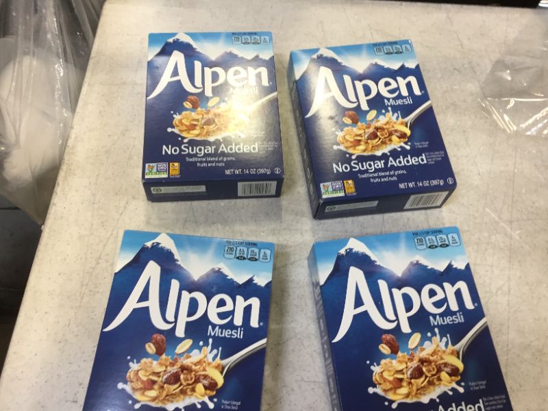 Photo 2 of Alpen No Sugar Added Muesli, Swiss Style Muesli Cereal, Whole Grain, Non-GMO Project Verified, Heart Healthy, Kosher, Vegan, No Sugar Added, 14 Ounce (Pack of 45)