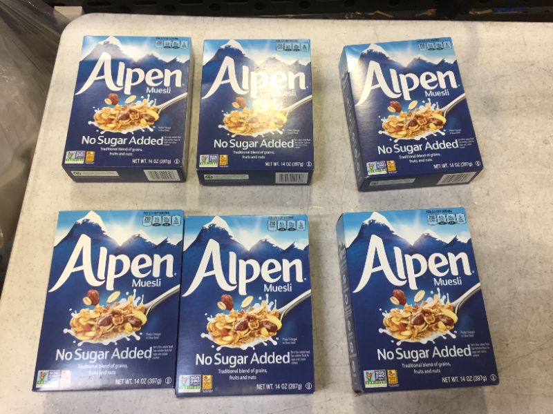 Photo 3 of Alpen No Sugar Added Muesli, Swiss Style Muesli Cereal, Whole Grain, Non-GMO Project Verified, Heart Healthy, Kosher, Vegan, No Sugar Added, 14 Ounce (Pack of 6)
