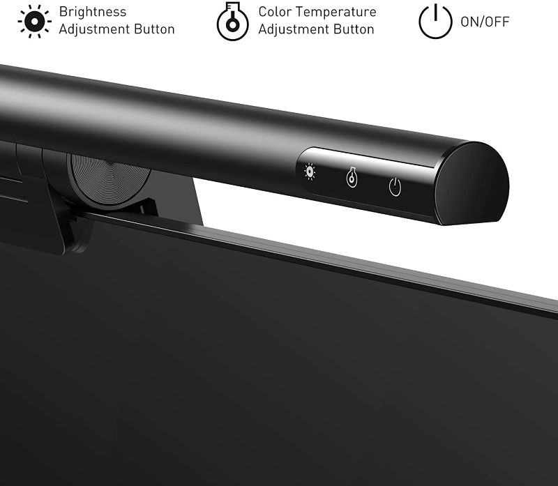 Photo 1 of Baseus Monitor Light Bar, Monitor Lights with Touch Sensor, USB Powered LED Computer Light, 3 Switchable Light Modes, Dimmable Monitor Lamp, Computer Monitor Light for Desk/Office/Home, Black
