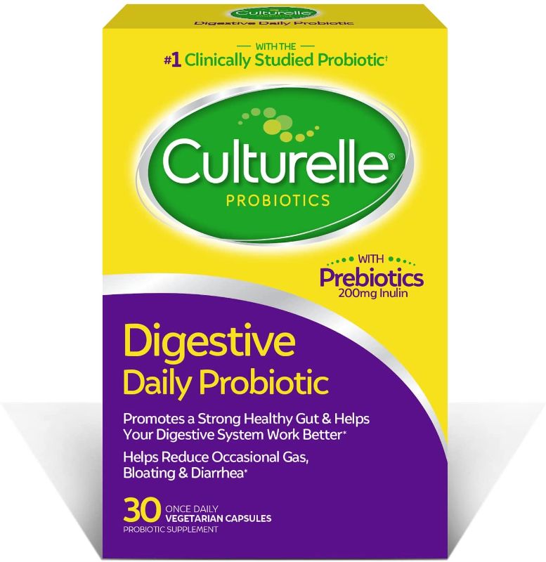 Photo 1 of Culturelle Daily Probiotic Capsules, Probiotic For Men and Women, Most Clinically Studied Probiotic Strain, Proven to Support Digestive and Immune Health, 30 Count
